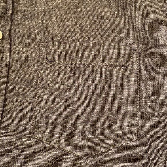 URBANMAN Linen Blend Heathered Gray Button Down Shirt - Picture 8 of 10